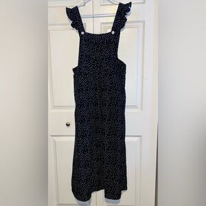 NWOT BLOOMCHIC Black Polka Dot Ruffle Strap Dress size 12